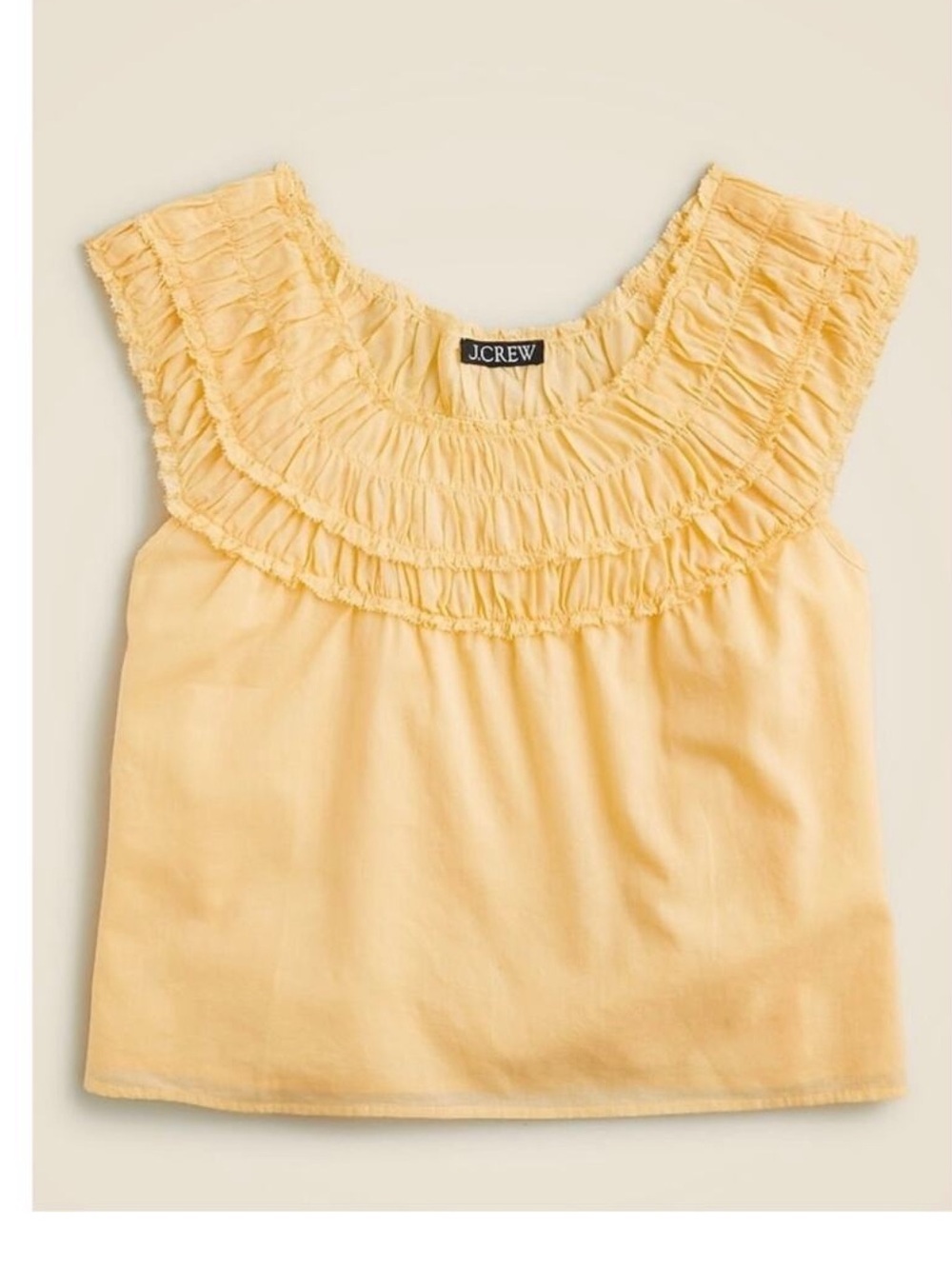 NWT J. Crew Pale Yellow Rosalie Top in Cotton Voile
